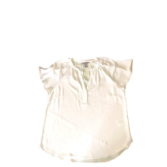 H&M Womens Layered V Neck Blouse Large White All Polyester Size Lg - Picture 4 of 6